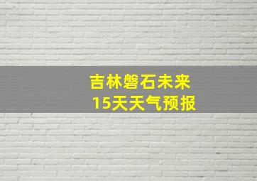 吉林磐石未来15天天气预报