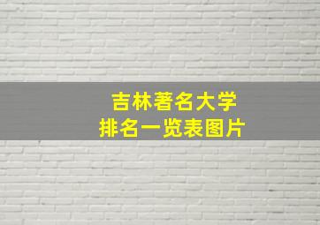 吉林著名大学排名一览表图片