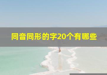 同音同形的字20个有哪些