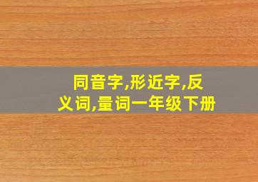 同音字,形近字,反义词,量词一年级下册