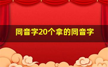 同音字20个拿的同音字