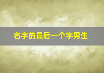 名字的最后一个字男生