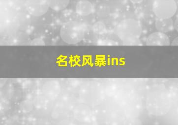 名校风暴ins