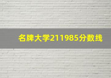 名牌大学211985分数线