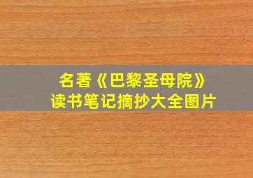 名著《巴黎圣母院》读书笔记摘抄大全图片