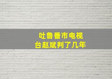 吐鲁番市电视台赵斌判了几年