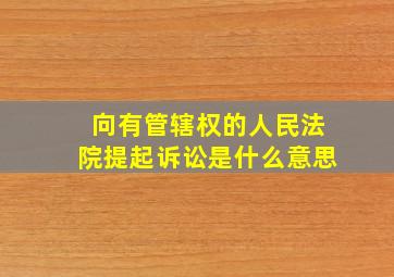 向有管辖权的人民法院提起诉讼是什么意思