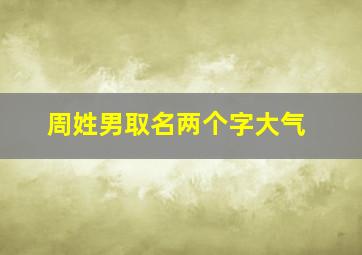 周姓男取名两个字大气