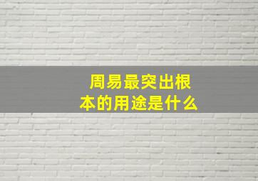 周易最突出根本的用途是什么