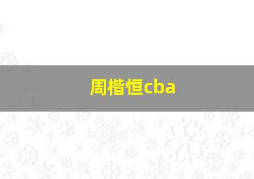 周楷恒cba