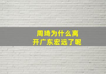 周琦为什么离开广东宏远了呢