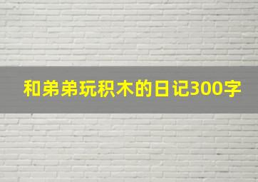 和弟弟玩积木的日记300字