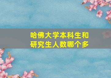 哈佛大学本科生和研究生人数哪个多