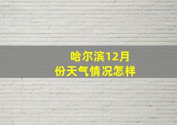 哈尔滨12月份天气情况怎样