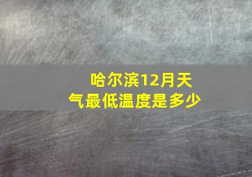 哈尔滨12月天气最低温度是多少