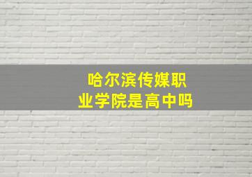 哈尔滨传媒职业学院是高中吗