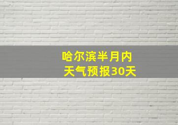 哈尔滨半月内天气预报30天