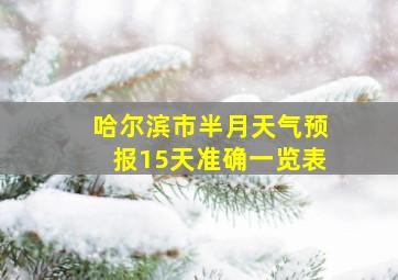 哈尔滨市半月天气预报15天准确一览表