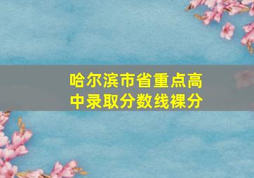 哈尔滨市省重点高中录取分数线裸分