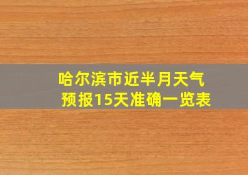 哈尔滨市近半月天气预报15天准确一览表