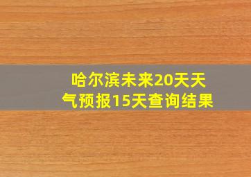 哈尔滨未来20天天气预报15天查询结果