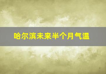 哈尔滨未来半个月气温