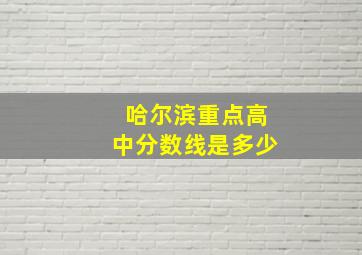 哈尔滨重点高中分数线是多少