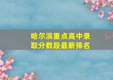 哈尔滨重点高中录取分数段最新排名