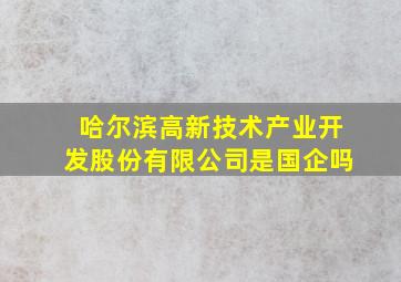 哈尔滨高新技术产业开发股份有限公司是国企吗