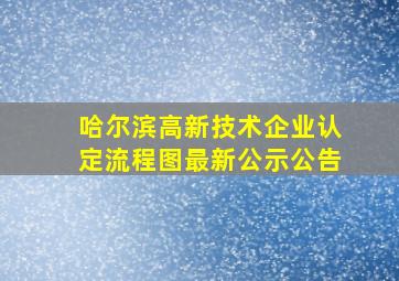 哈尔滨高新技术企业认定流程图最新公示公告