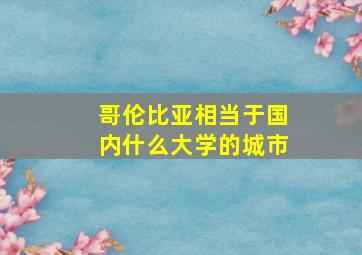 哥伦比亚相当于国内什么大学的城市