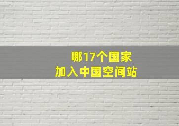 哪17个国家加入中国空间站