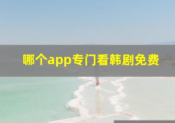 哪个app专门看韩剧免费