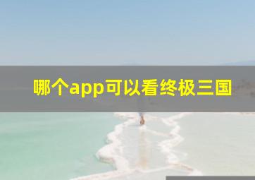 哪个app可以看终极三国