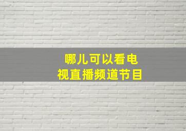 哪儿可以看电视直播频道节目