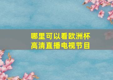 哪里可以看欧洲杯高清直播电视节目