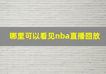 哪里可以看见nba直播回放