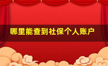 哪里能查到社保个人账户