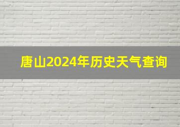 唐山2024年历史天气查询