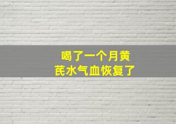 喝了一个月黄芪水气血恢复了