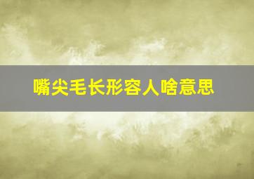 嘴尖毛长形容人啥意思