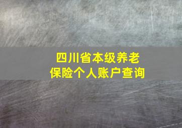 四川省本级养老保险个人账户查询