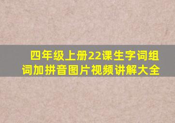 四年级上册22课生字词组词加拼音图片视频讲解大全