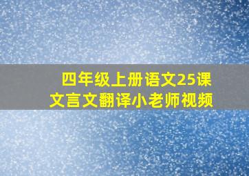 四年级上册语文25课文言文翻译小老师视频