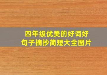 四年级优美的好词好句子摘抄简短大全图片