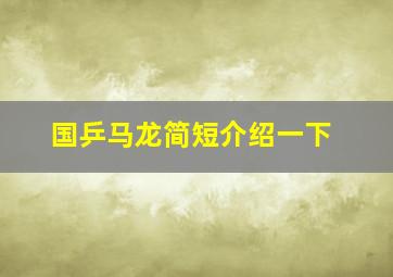 国乒马龙简短介绍一下