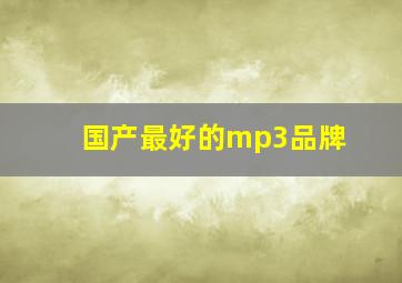 国产最好的mp3品牌