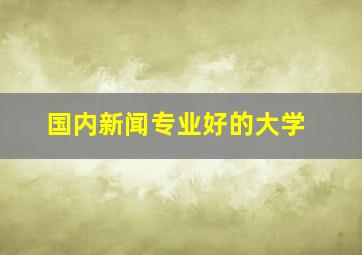 国内新闻专业好的大学