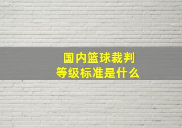 国内篮球裁判等级标准是什么