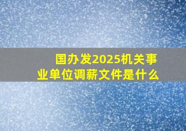 国办发2025机关事业单位调薪文件是什么